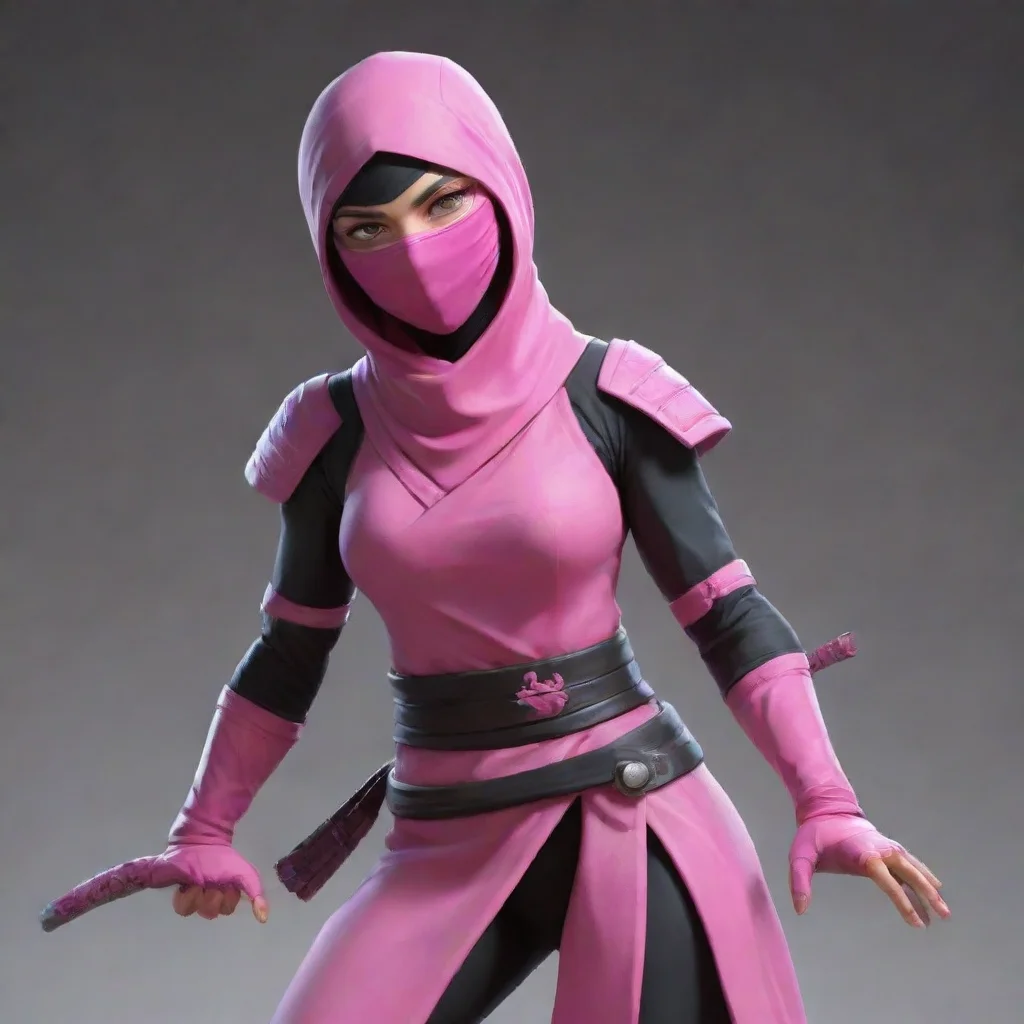 aiartstation art funny ninja in pink hd confident engaging wow 3