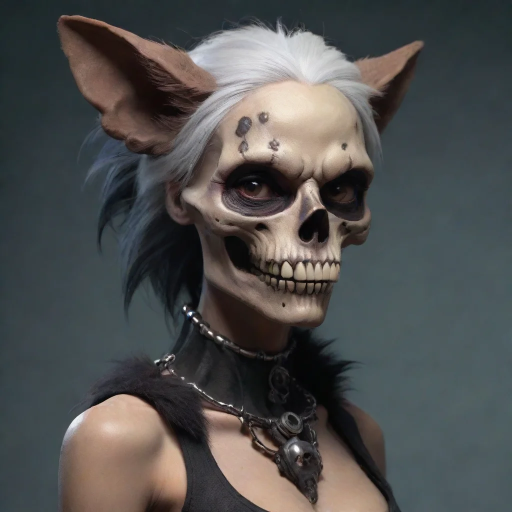aiartstation art furry skulldog woman confident engaging wow 3