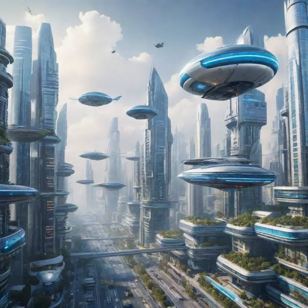 aiartstation art futuristic city with flying cars confident engaging wow 3