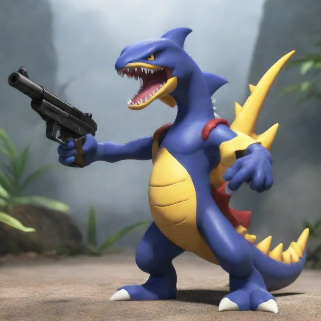 artstation art garchomp with a gun confident engaging wow 3