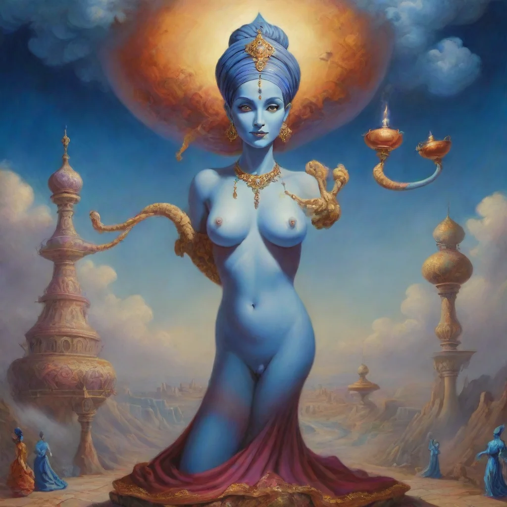 artstation art genie with a surrealistic background confident engaging wow 3