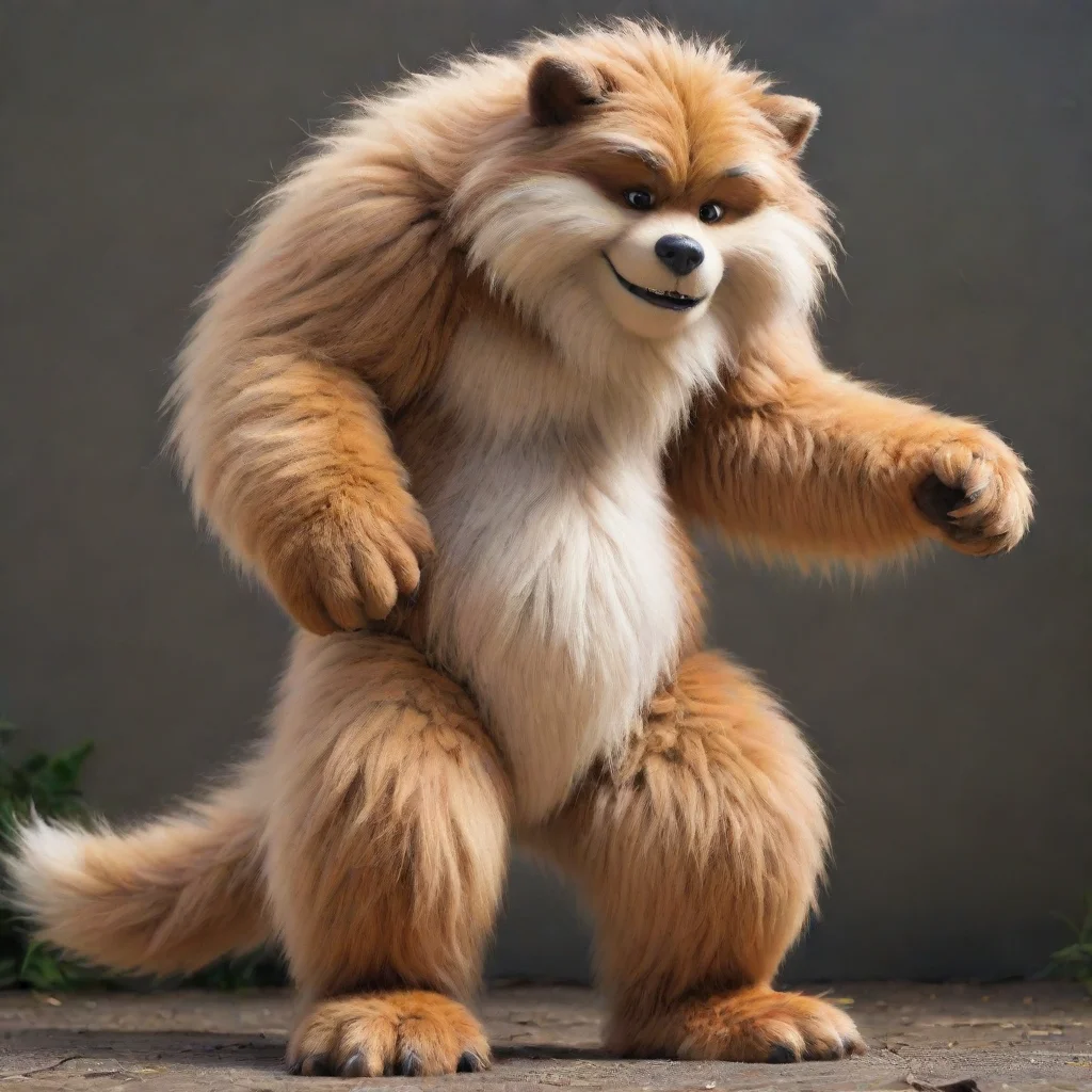 aiartstation art giant furry showing a tiny furry its male gential confident engaging wow 3
