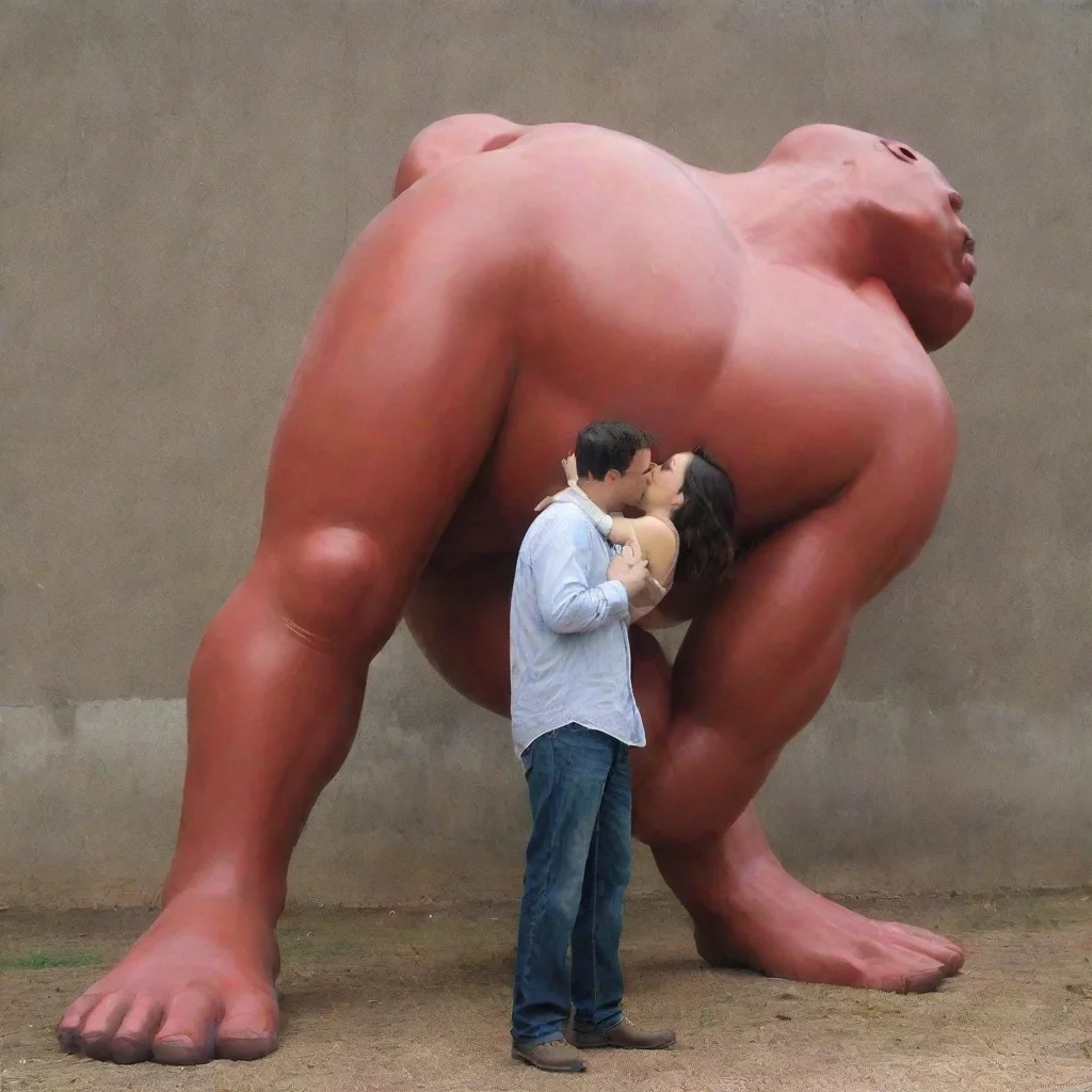 artstation art giant man kissing confident engaging wow 3