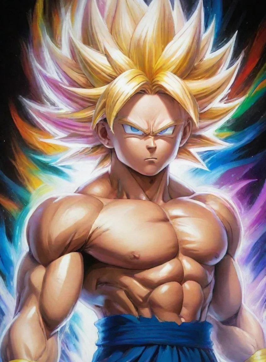 aiartstation art gigachad hd anime supersaiyajin art detailed colorful abs  confident engaging wow 3 portrait43