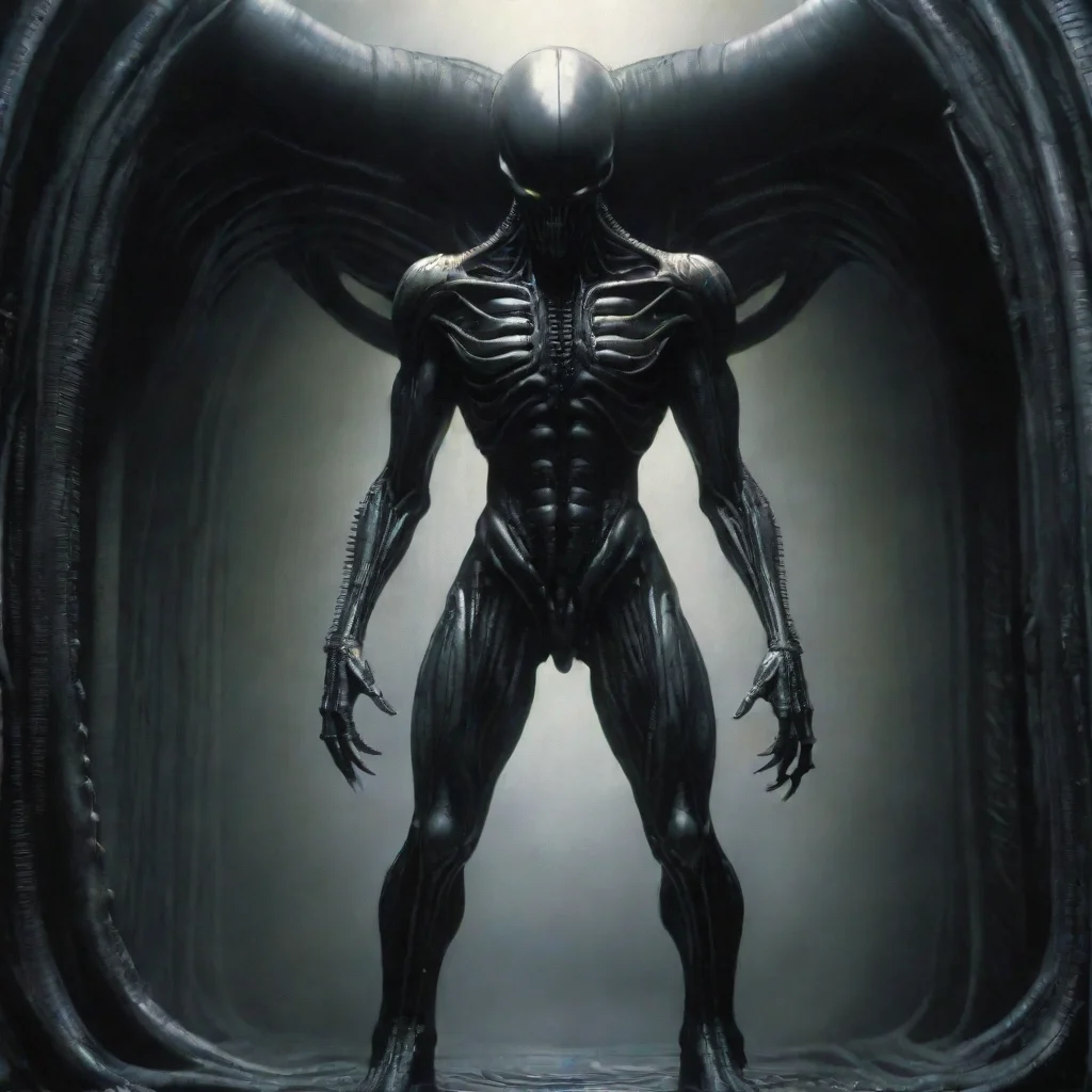 aiartstation art giger alien standing tall  confident engaging wow 3