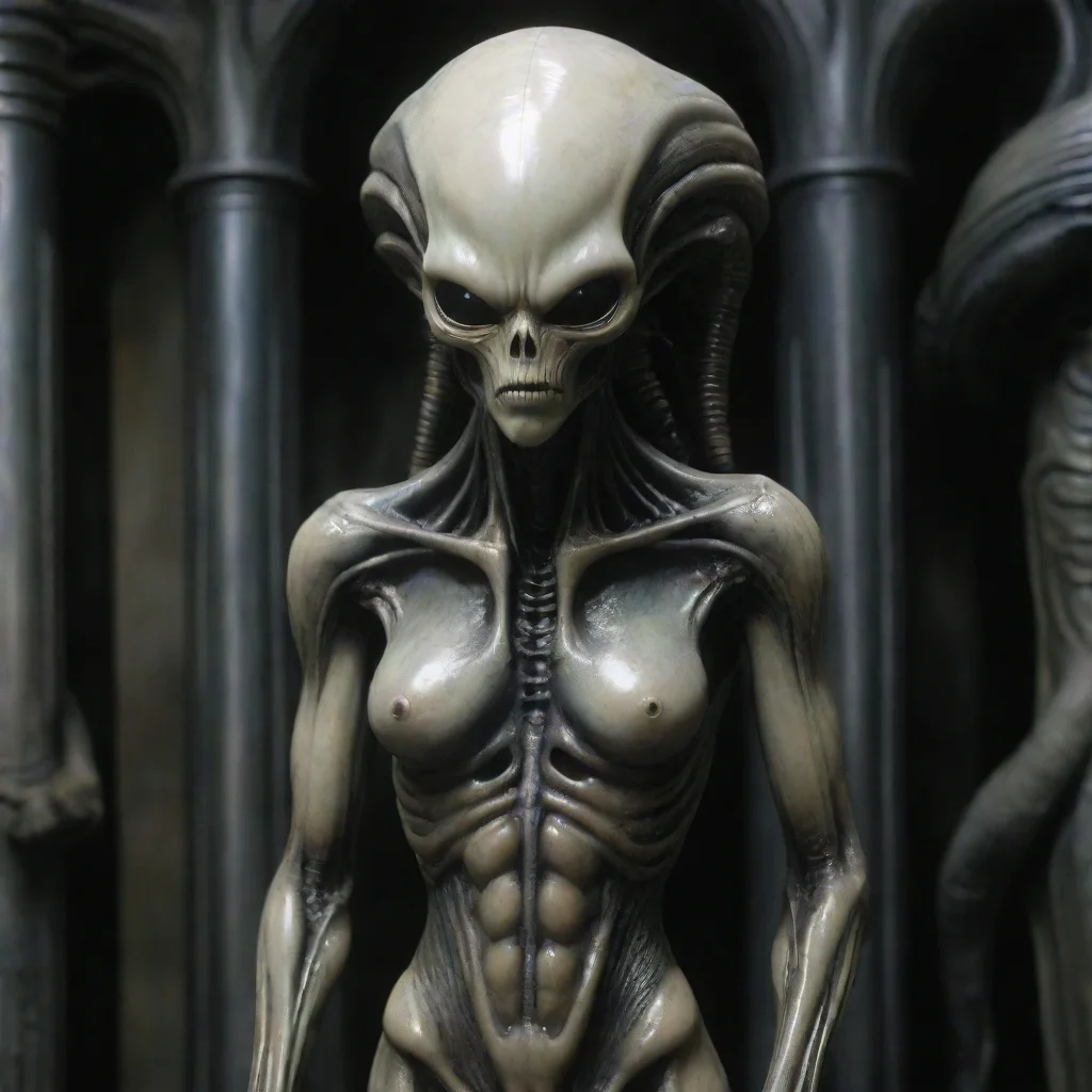 aiartstation art giger alien standing tall discolored pale  skin confident engaging wow 3