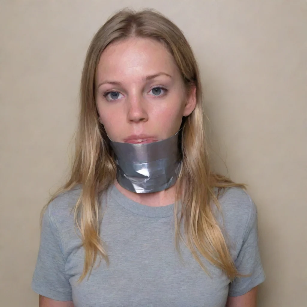aiartstation art girl bound and gagged with duct tape confident engaging wow 3