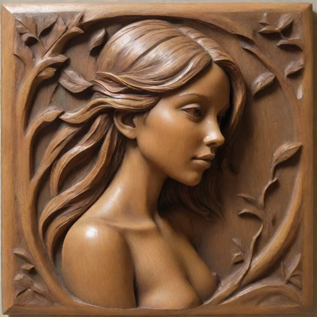 artstation art girl wood bas relief confident engaging wow 3