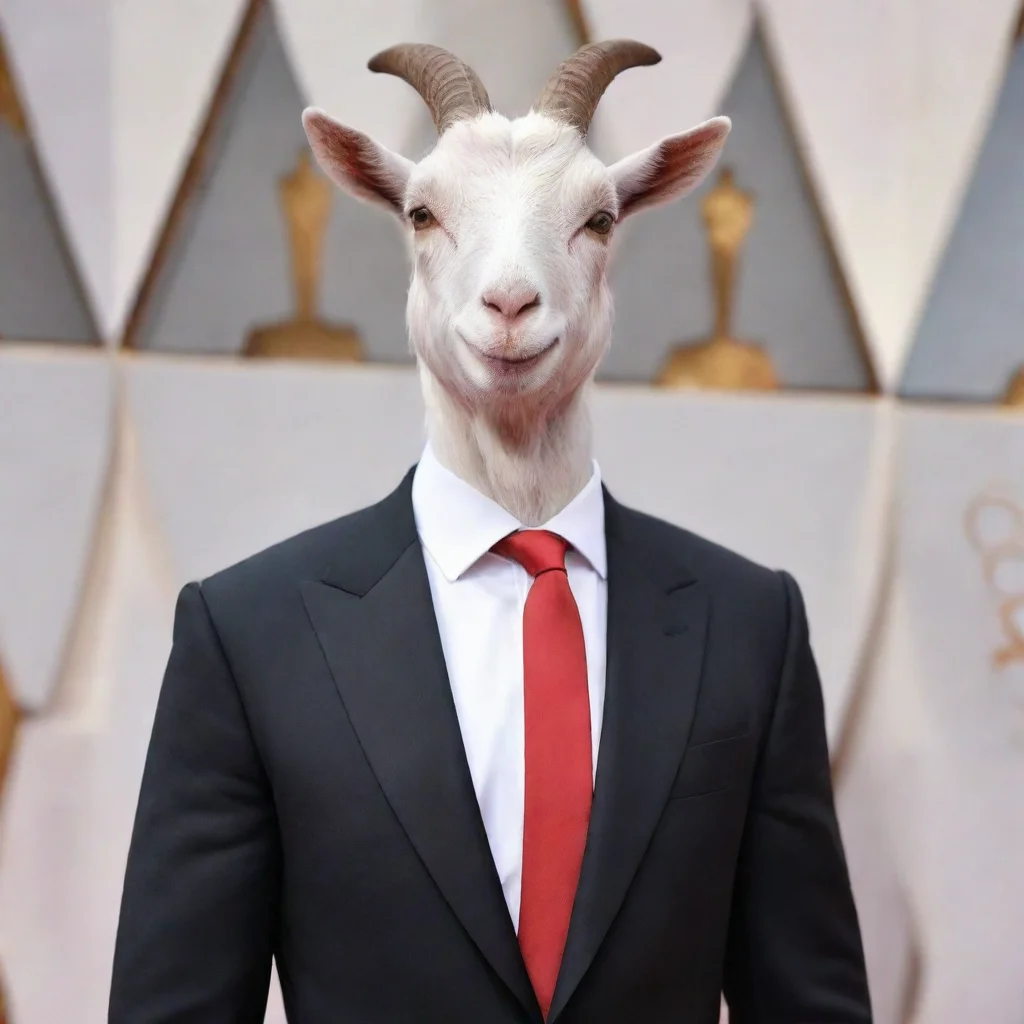 aiartstation art goat in suit red carpet but also as a goat human and goat character elon confident engaging wow 3