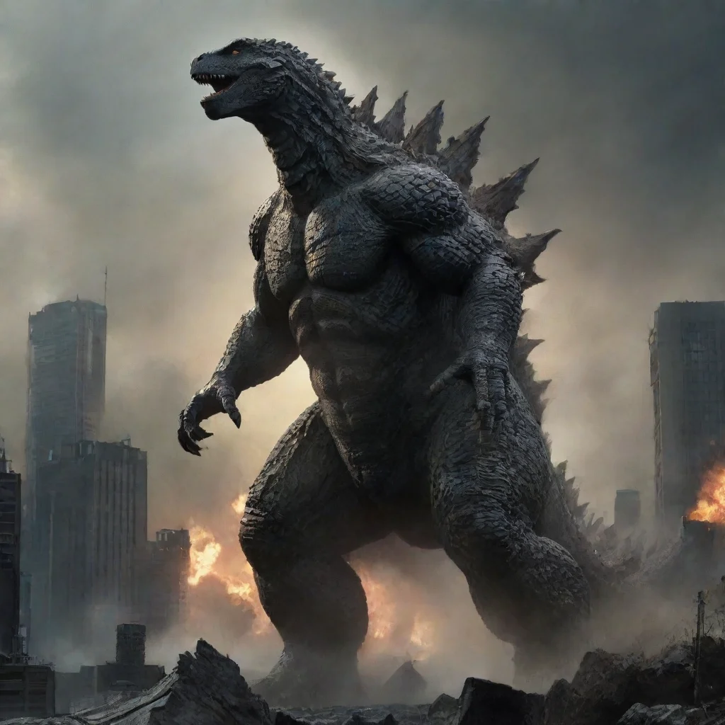 aiartstation art godzilla  confident engaging wow 3