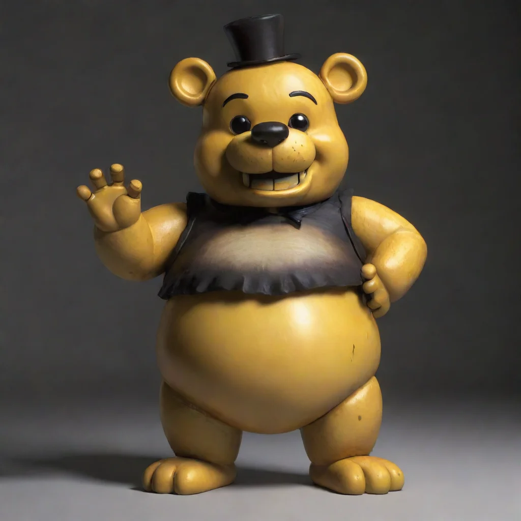 aiartstation art golden freddy with a big inflated belly confident engaging wow 3