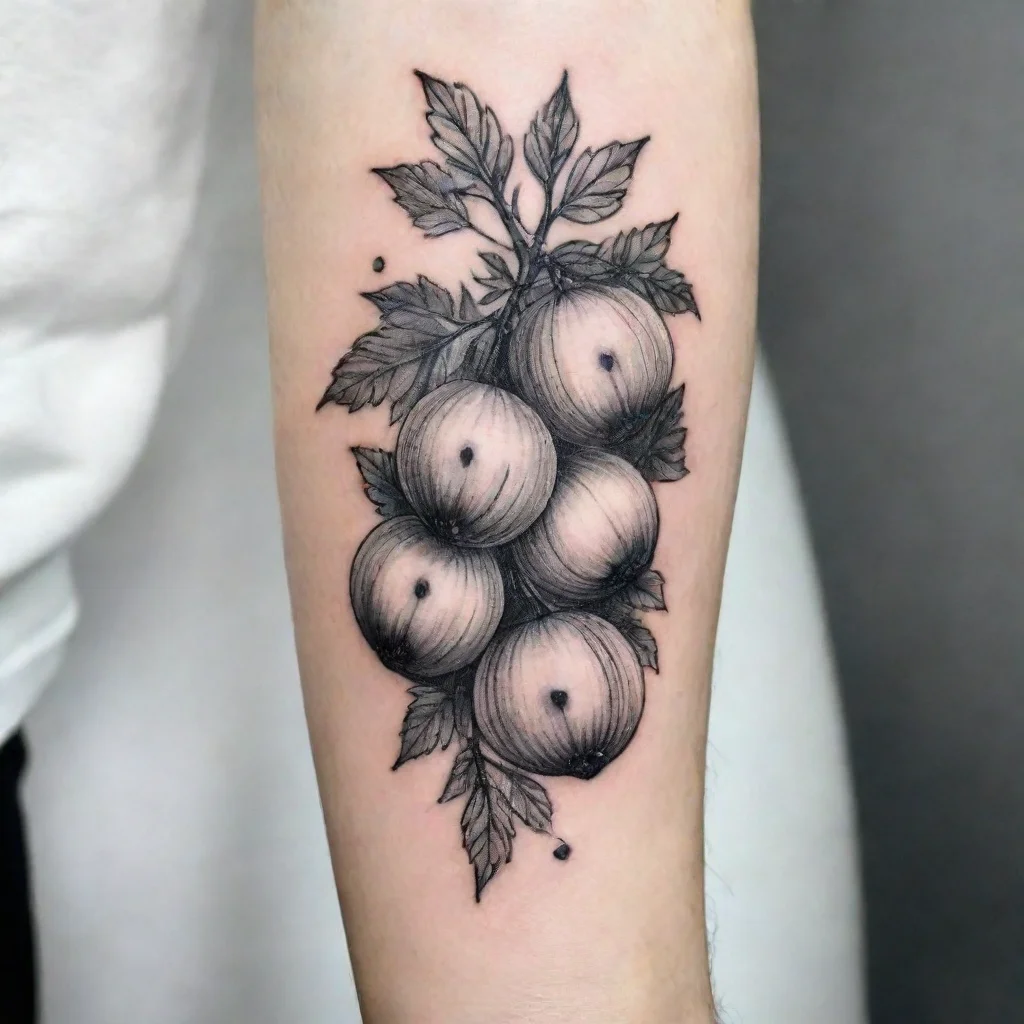 aiartstation art gooseberry white and black fine line tattoo confident engaging wow 3