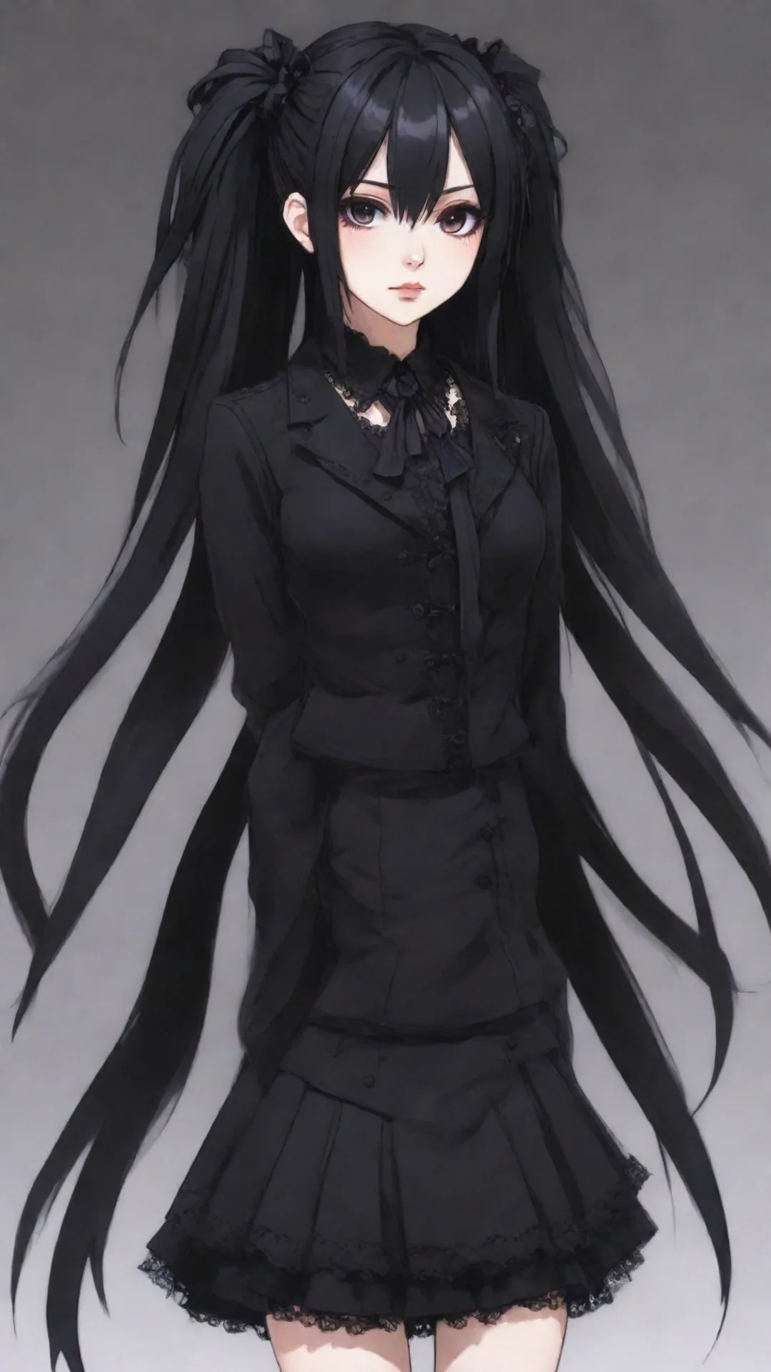 aiartstation art goth anime girl confident engaging wow 3 tall