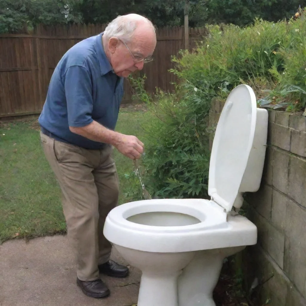 artstation art grandpa taking a piss confident engaging wow 3