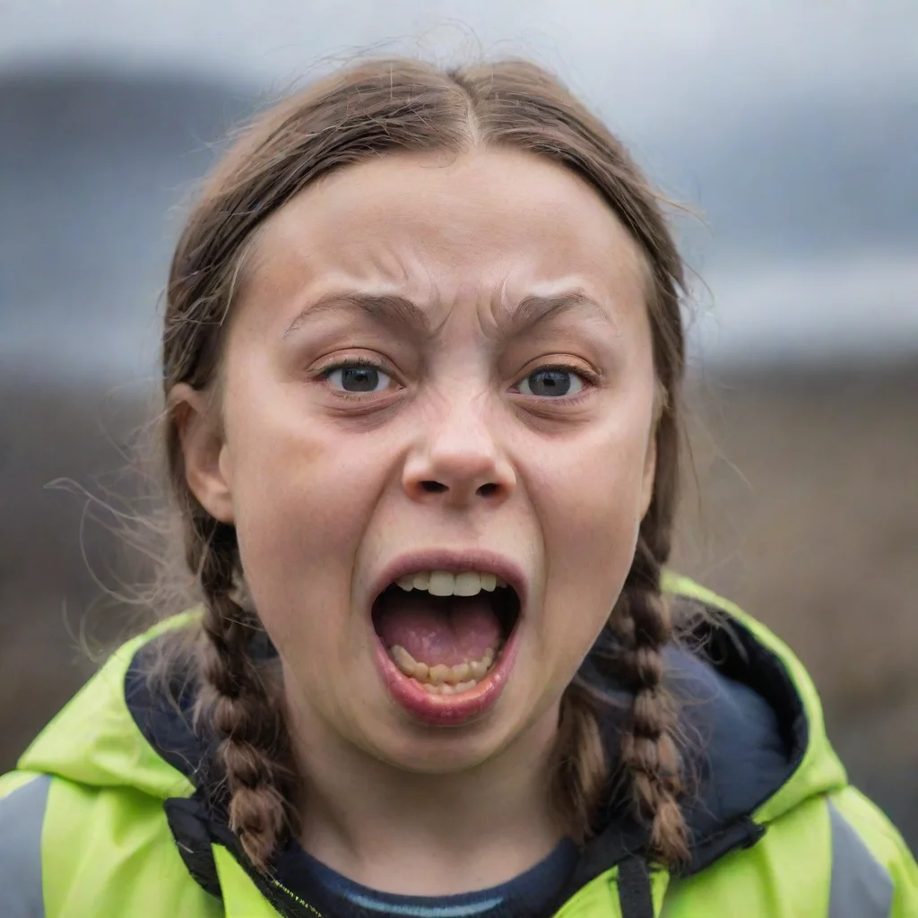 aiartstation art greta thunberg screaming confident engaging wow 3