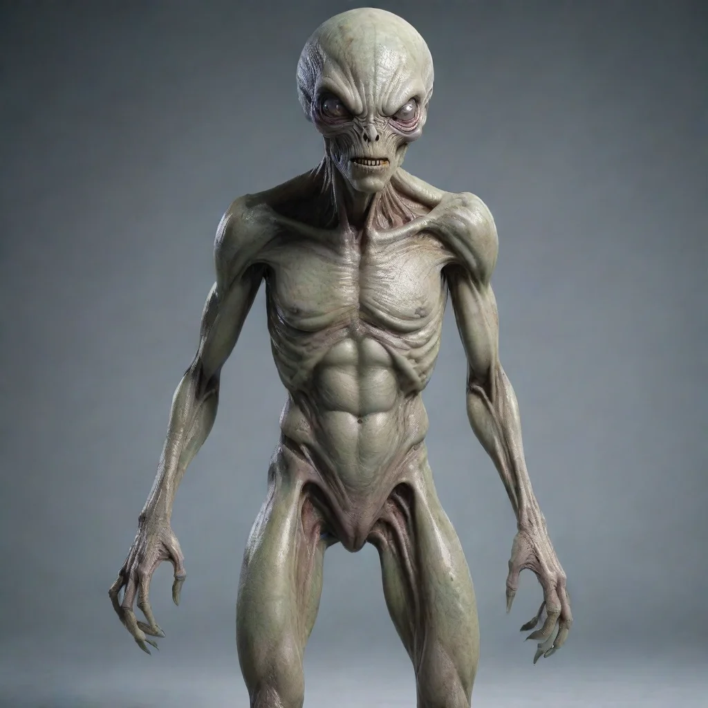 aiartstation art grotesque alien standing full frontal detailed skin confident engaging wow 3