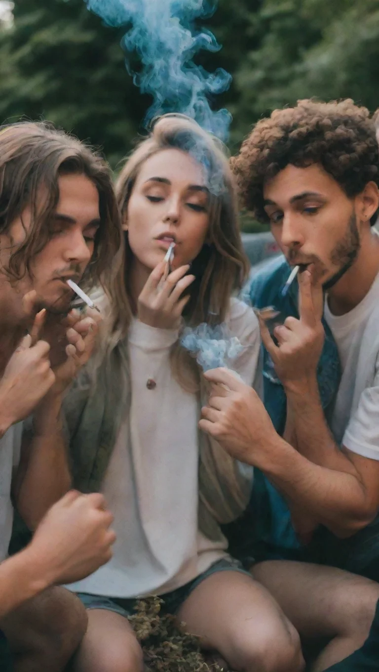 aiartstation art group of friends smoking weed 8k confident engaging wow 3 tall