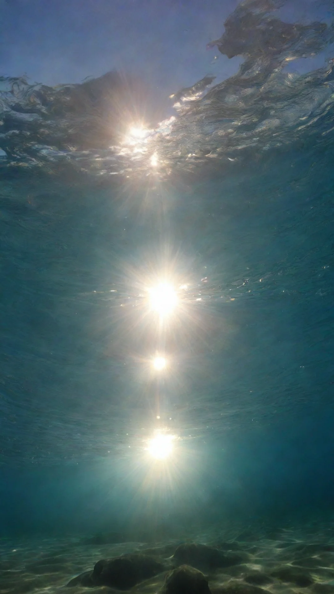 aiartstation art half underwater sun confident engaging wow 3 tall