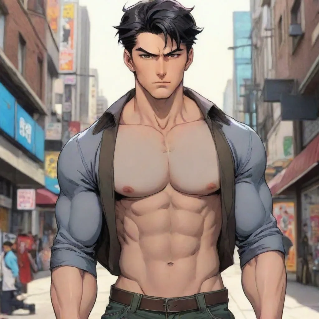 aiartstation art handsome masculine comic book anime confident engaging wow 3