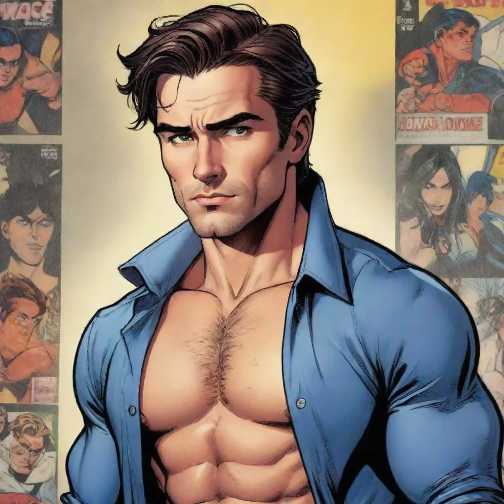 aiartstation art handsome masculine comic book confident engaging wow 3