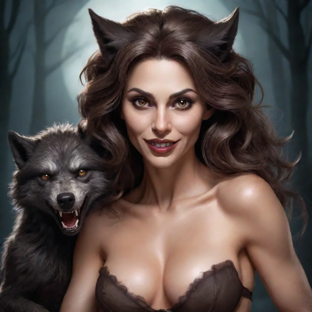 aiartstation art happy seductive werewolf mother confident engaging wow 3