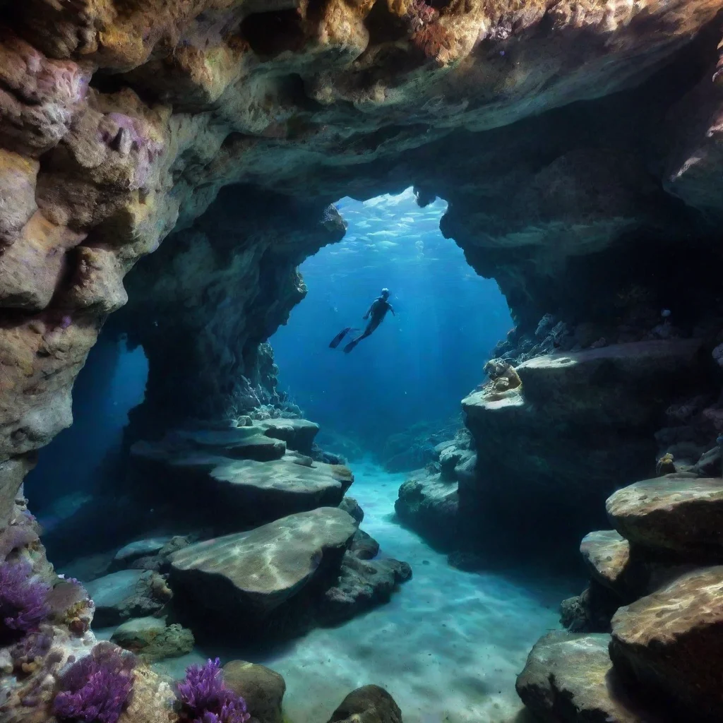 aiartstation art hidden underwater grotto confident engaging wow 3