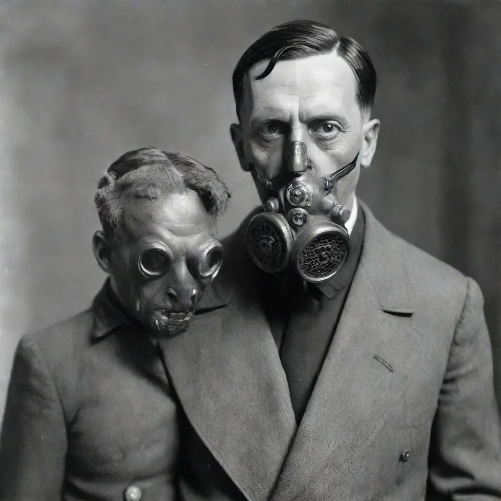 aiartstation art hitler frankenstein with gas mask confident engaging wow 3
