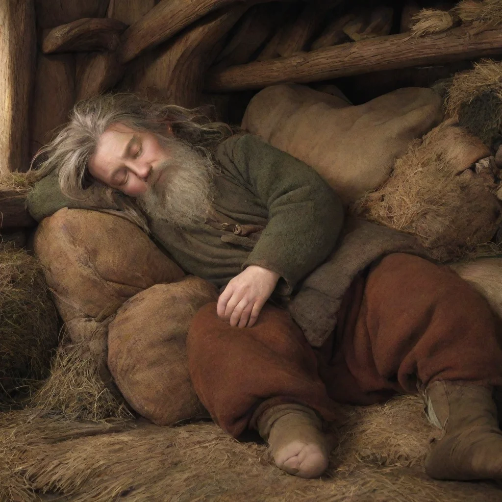 aiartstation art hobbit sleeping confident engaging wow 3