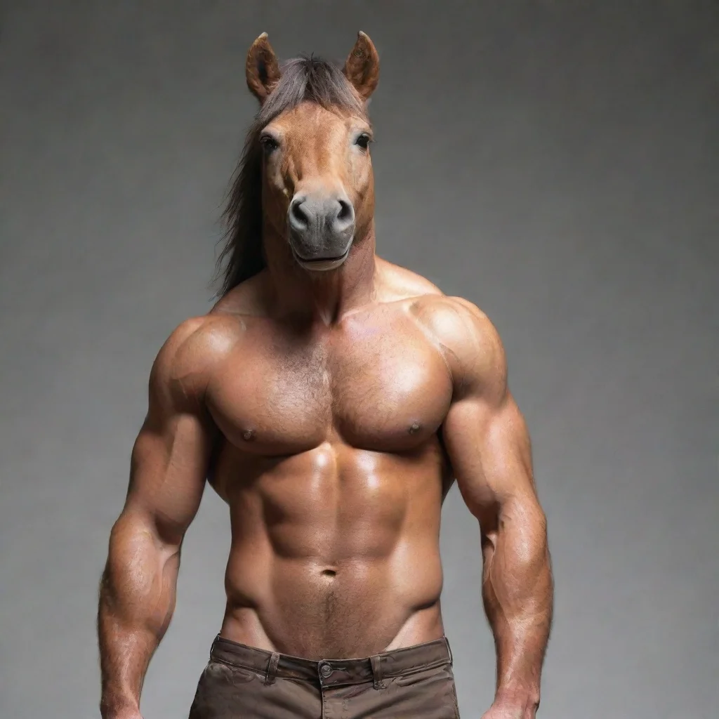 aiartstation art horse jacked shirtless furry confident engaging wow 3
