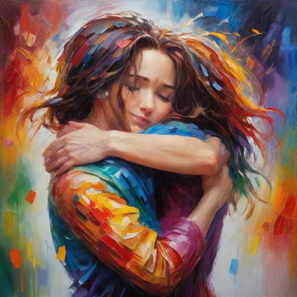aiartstation art hugging hd characters amazing hd aesthetic best quality love colorful powerful artistic oil strokes confident engaging wow 3