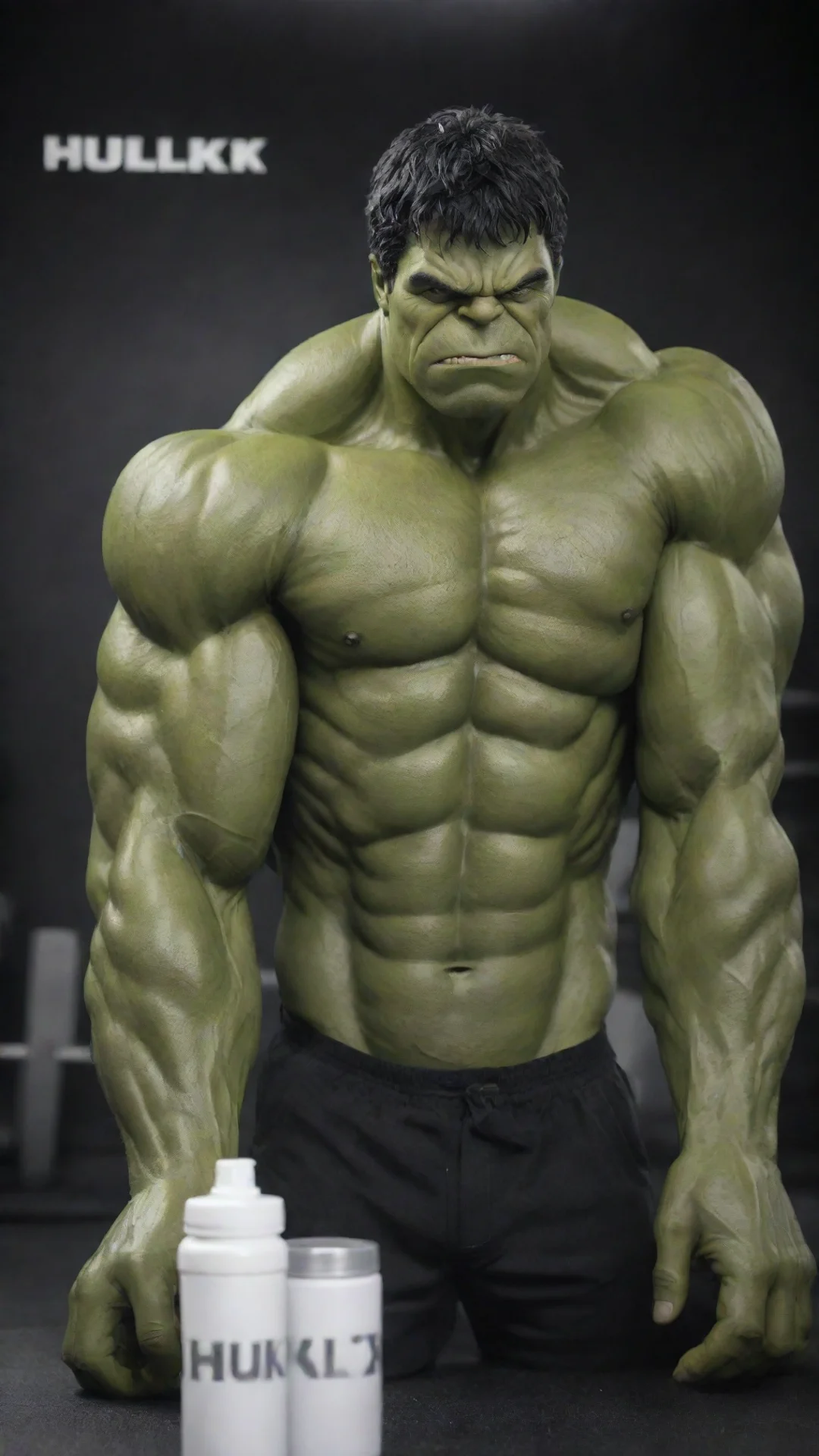 aiartstation art hulk with white lable product and background moody gym confident engaging wow 3 hdtall