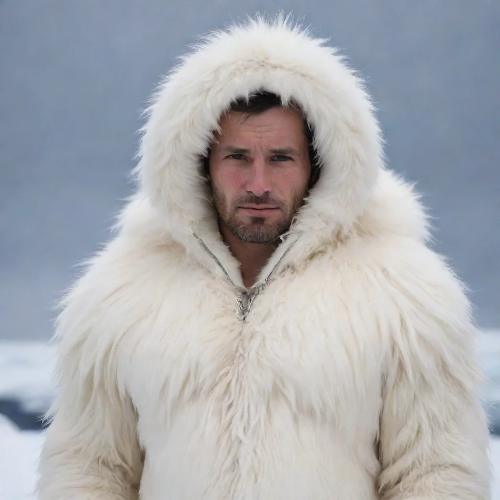 aiartstation art human male covered in arctic fur confident engaging wow 3
