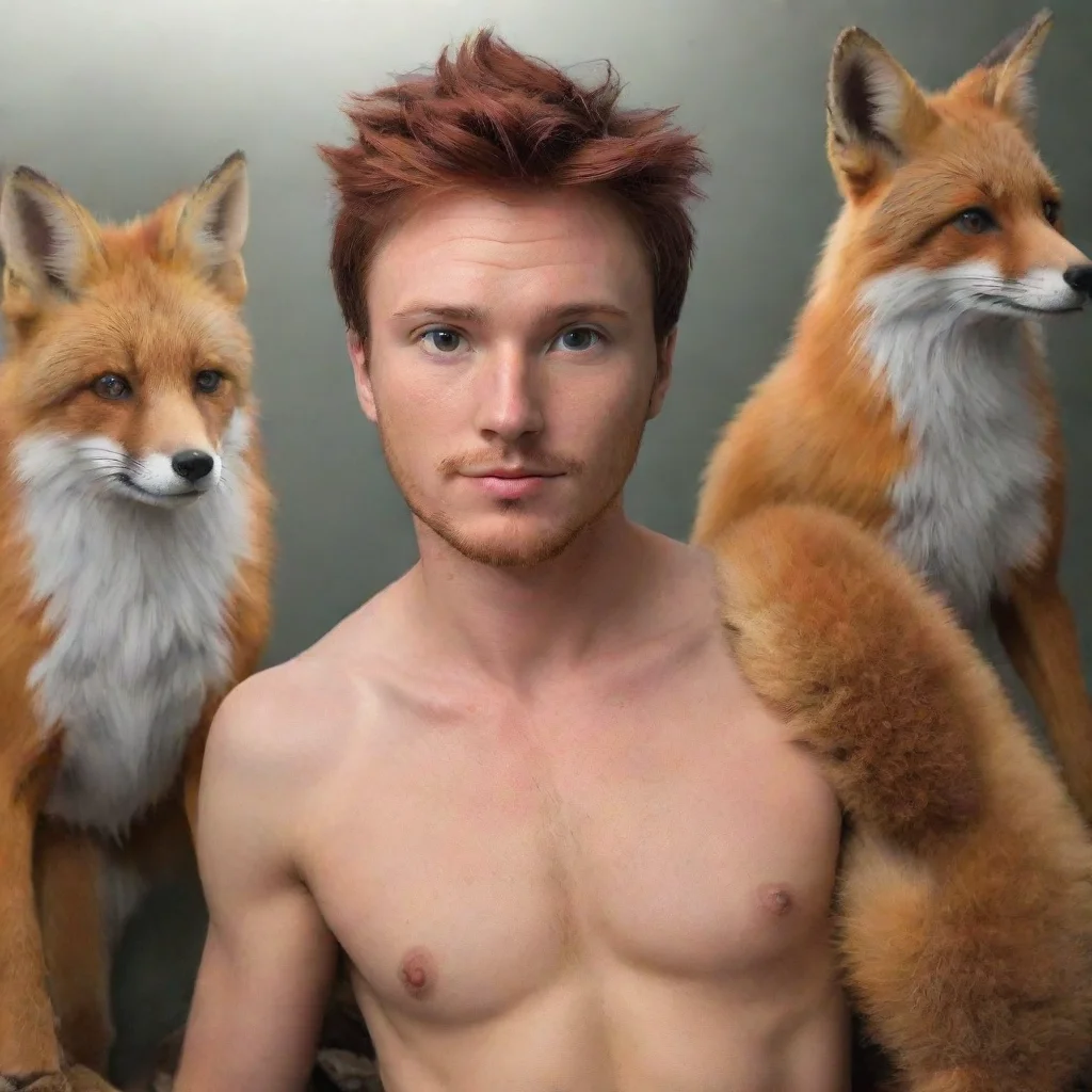 aiartstation art human transforming into a realistic red fox confident engaging wow 3