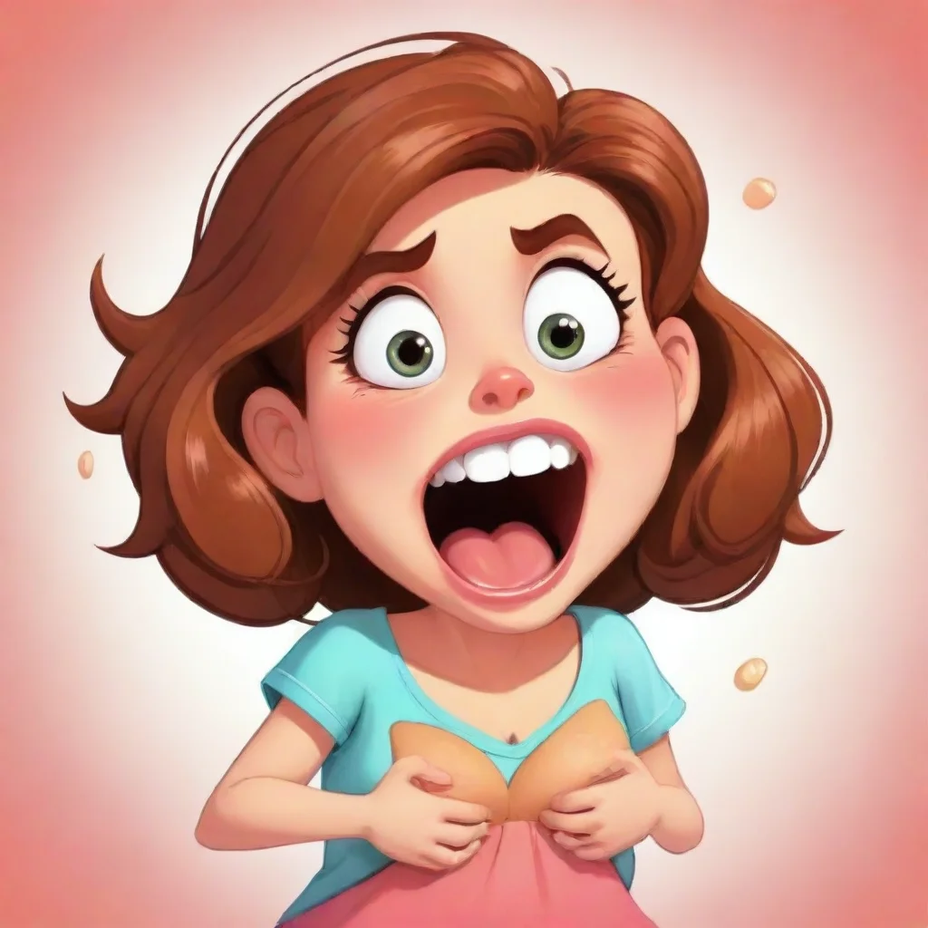 aiartstation art hungry girl tummy growling and rippling cartoon art confident engaging wow 3