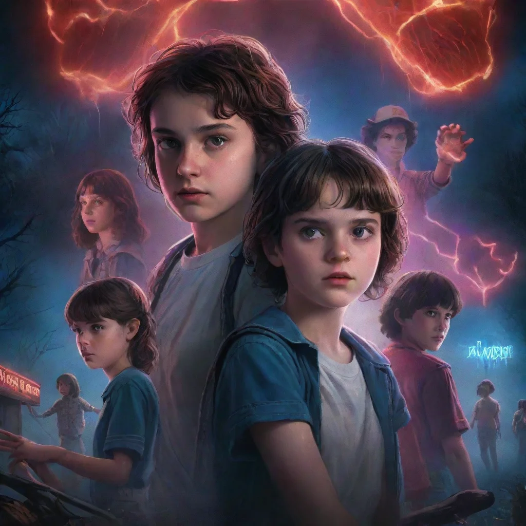 artstation art hzme una portada donde salga una portada de stranger things confident engaging wow 3