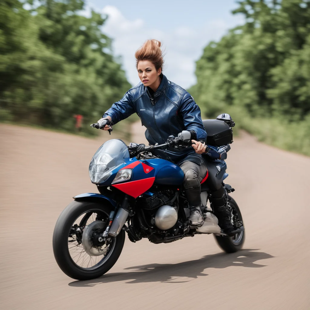 aiartstation art image of a biker on a gs 1250 motorcycle riding behind a woman on the ground with a baseball bat running after the motorcycle driver confident engaging wow 3