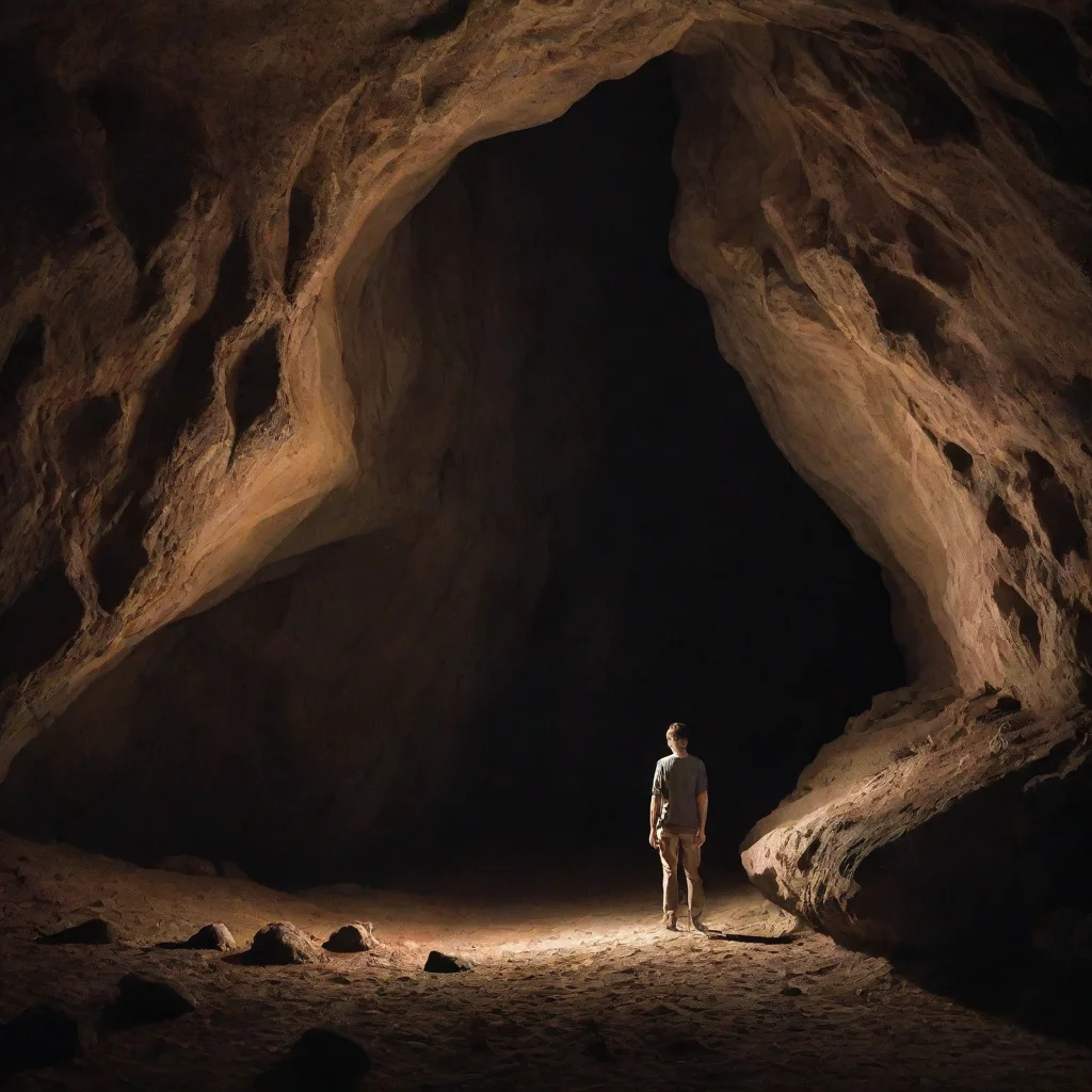 artstation art image of a man in a cave confident engaging wow 3
