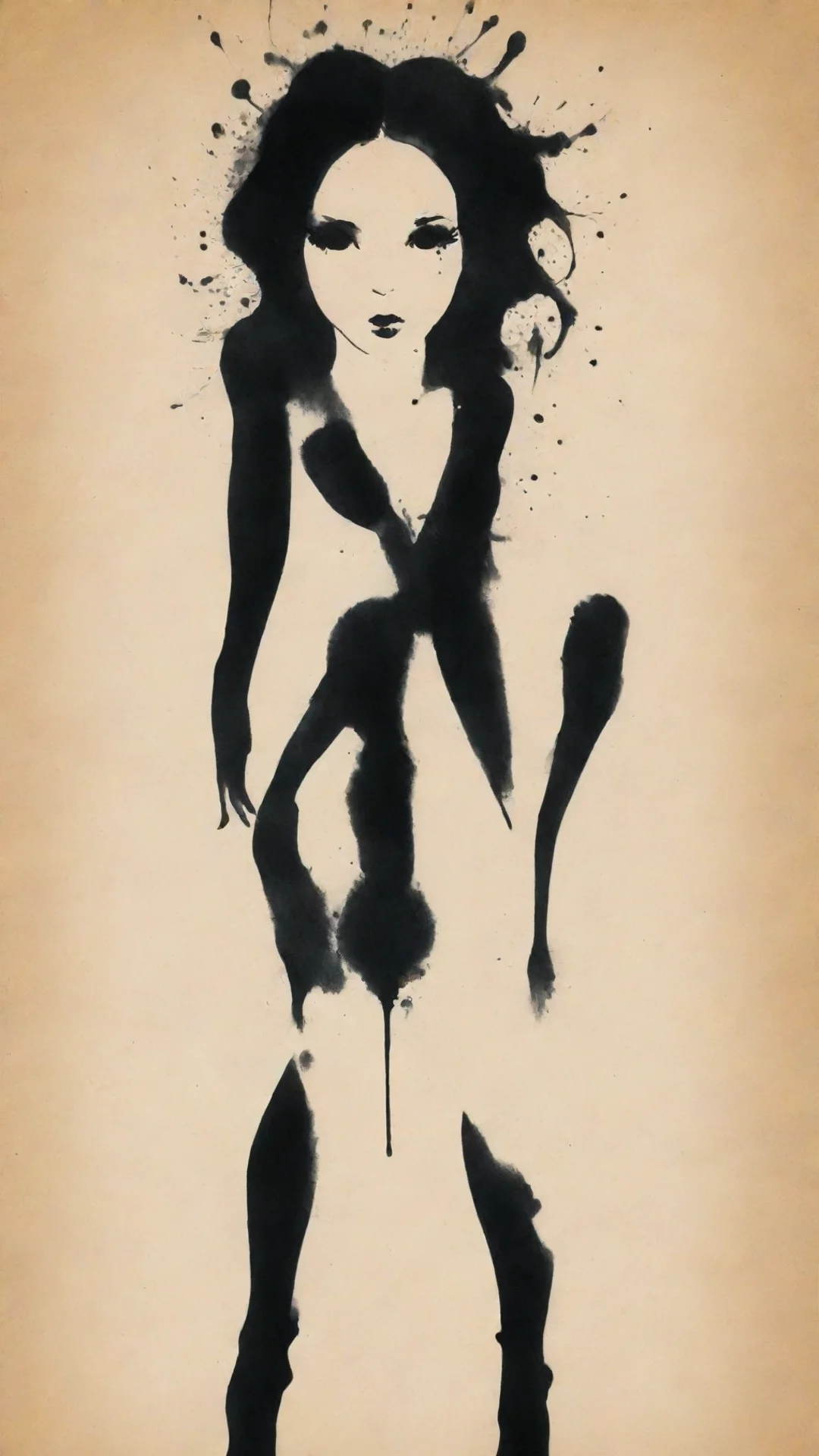 aiartstation art ink blot woman confident engaging wow 3 tall