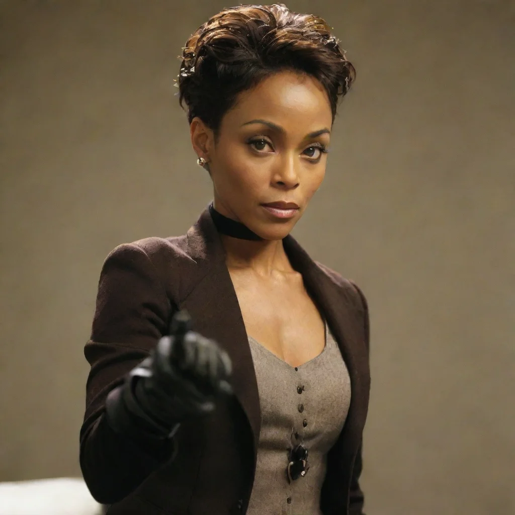 aiartstation art jada pinkett smithactress as christina hawthorne  from hawthorne with  black gloves and  gun confident engaging wow 3