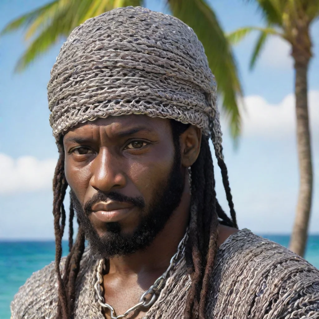 aiartstation art jamaican pirate wearing chainmail coif confident engaging wow 3
