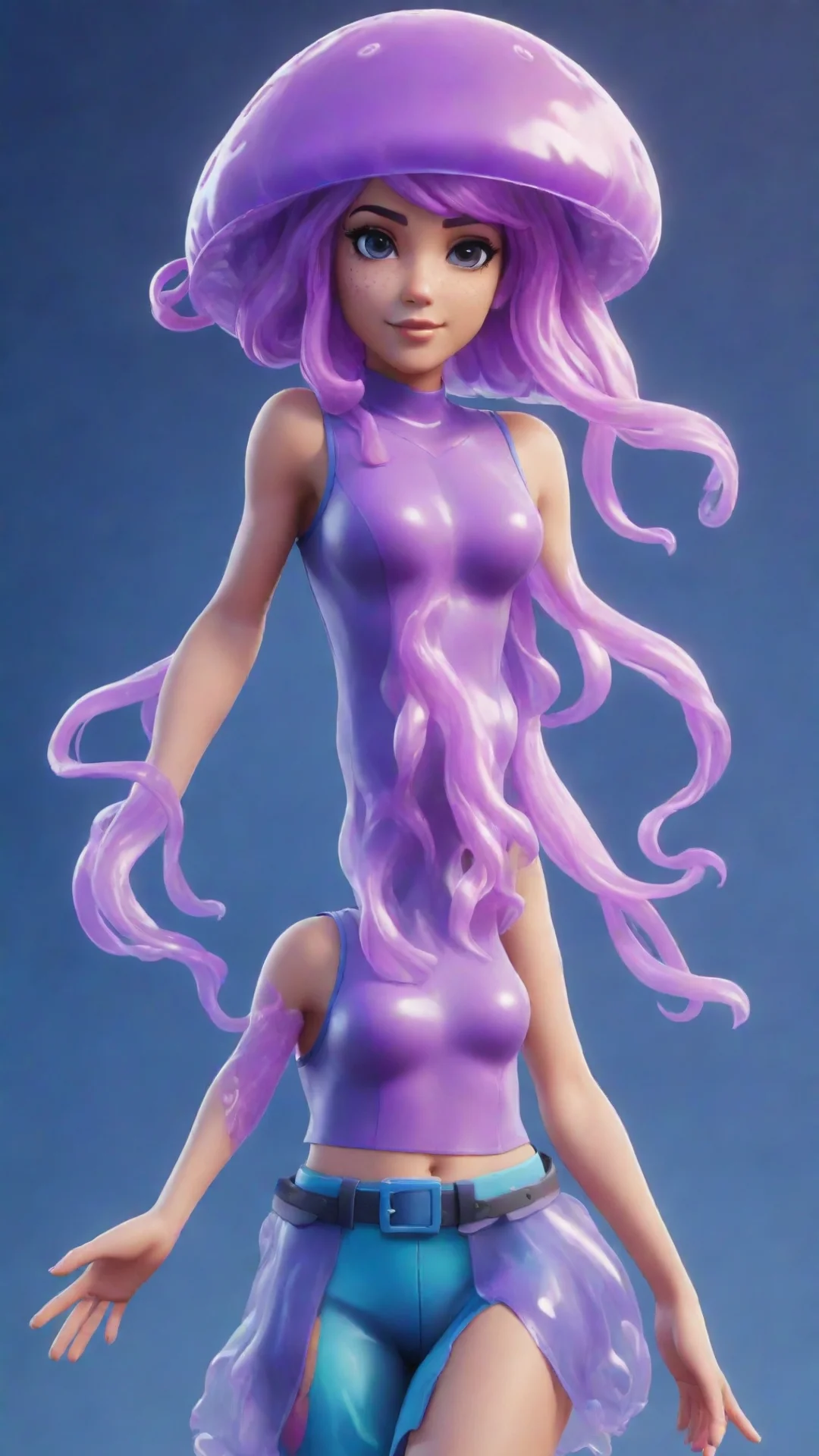 aiartstation art jellyfish style fortnite girl skin confident engaging wow 3 tall