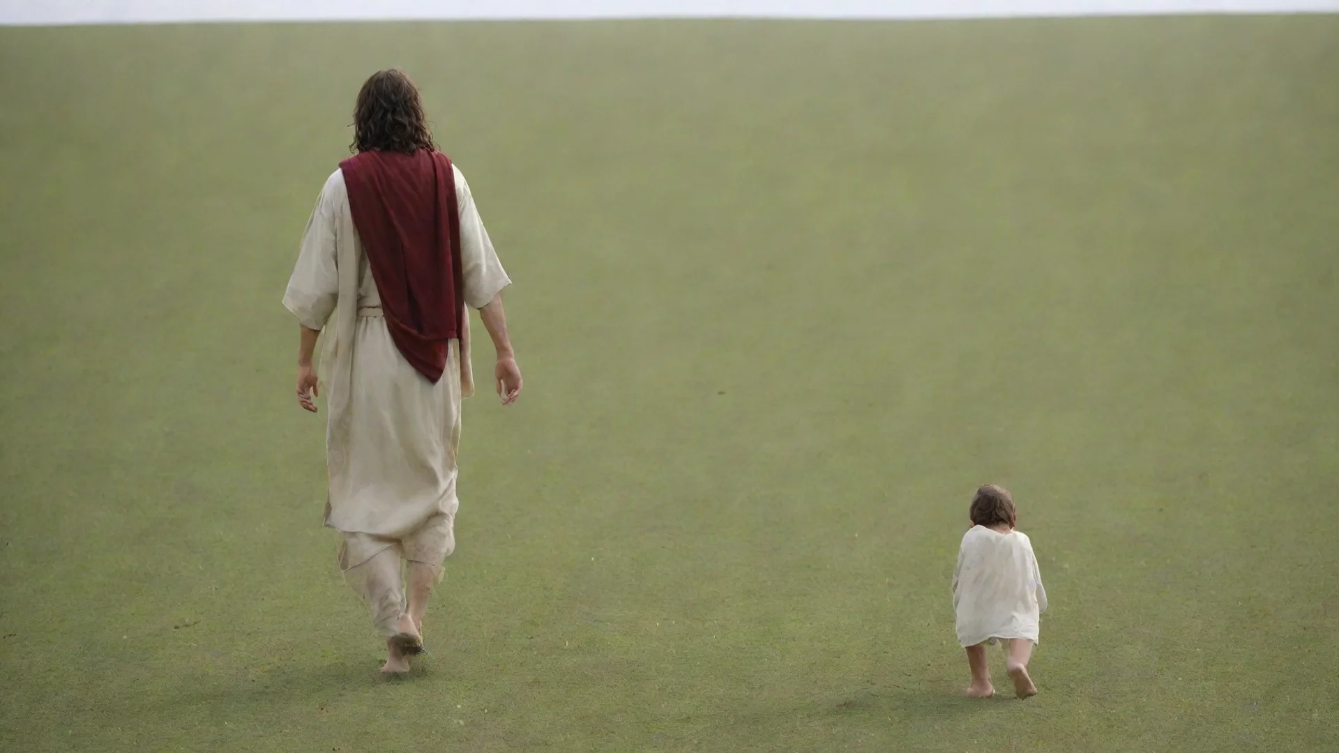 aiartstation art jesus walking on field confident engaging wow 3 wide
