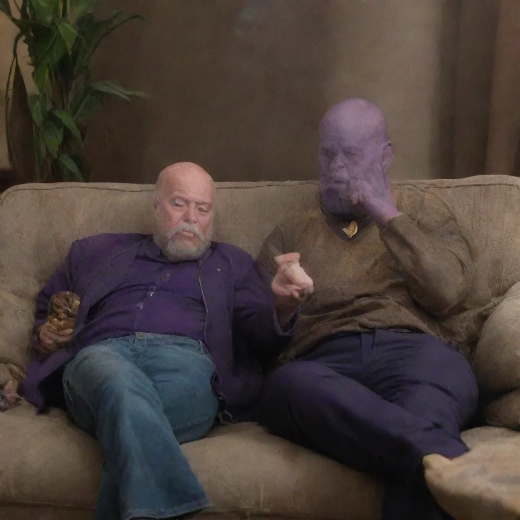 aiartstation art john adams smokin a blunt on the couch with thanos confident engaging wow 3