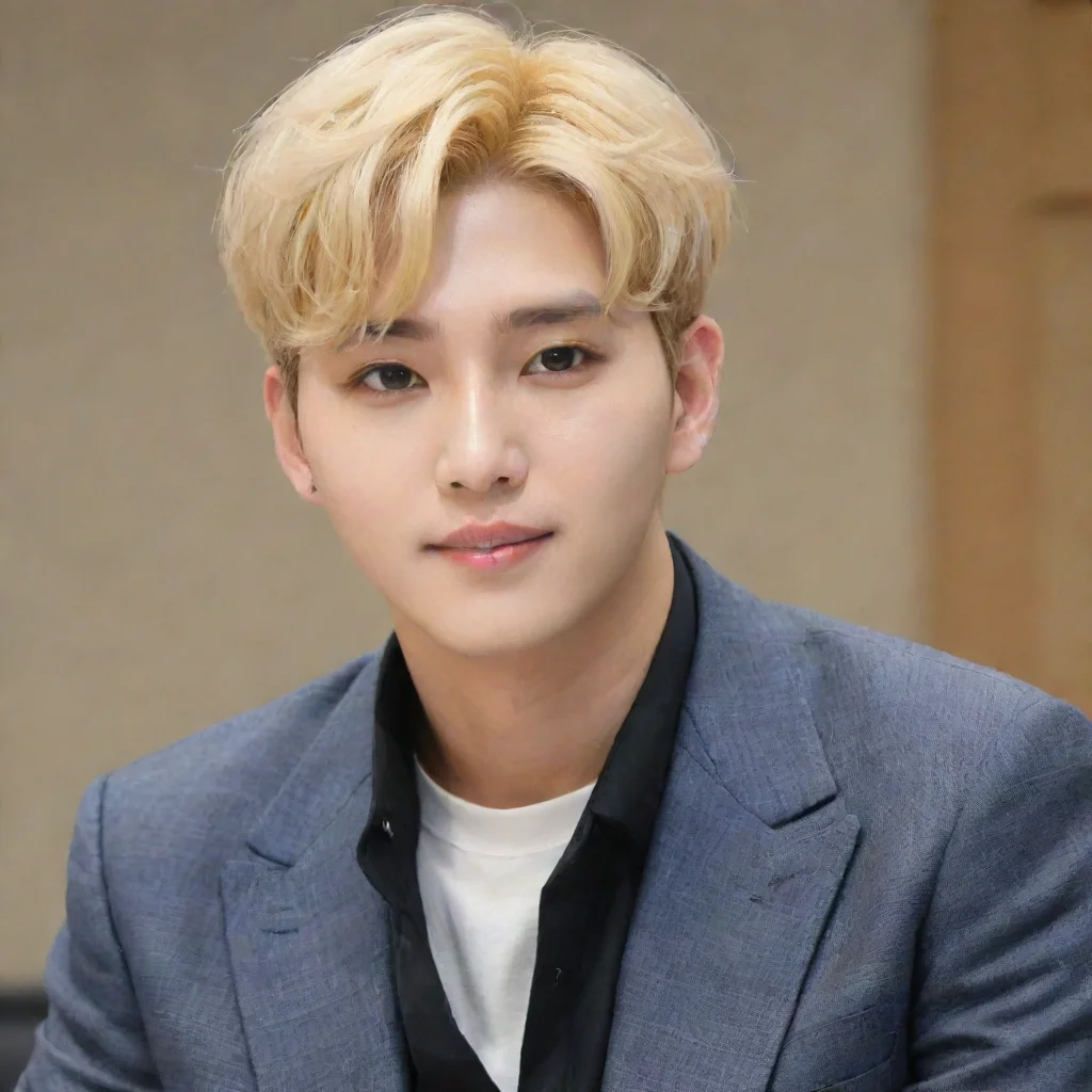 aiartstation art kang yeosang with blonde hair confident engaging wow 3