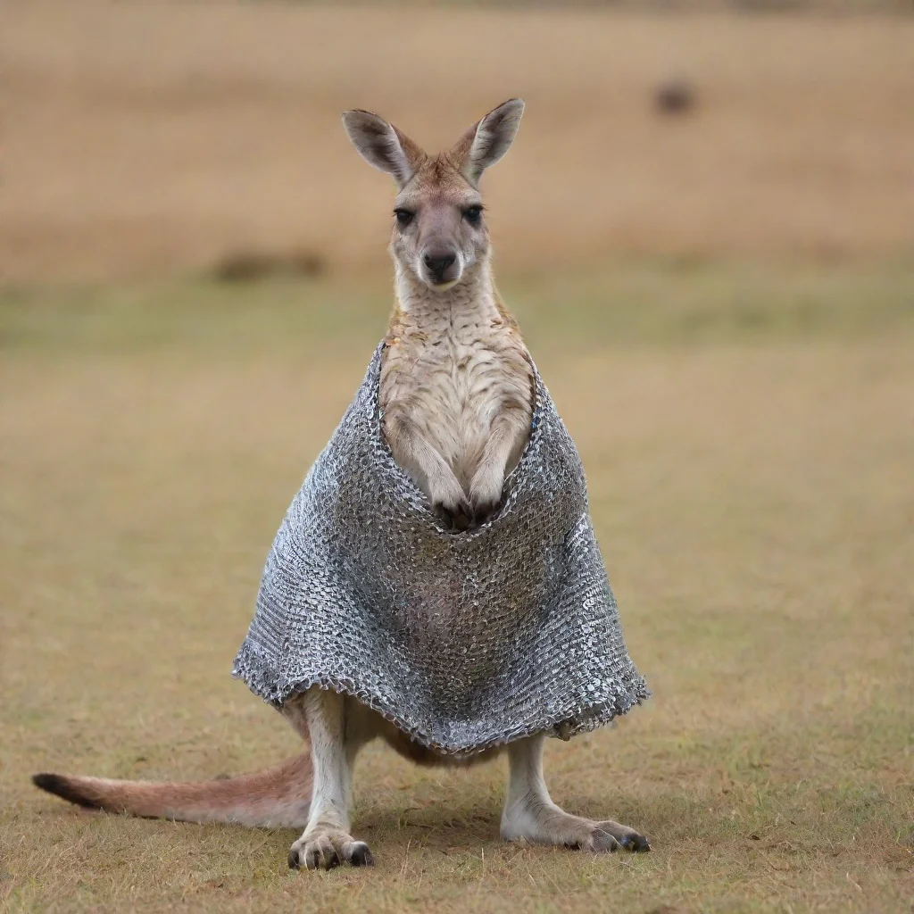 aiartstation art kangaroo wearing chainmail confident engaging wow 3
