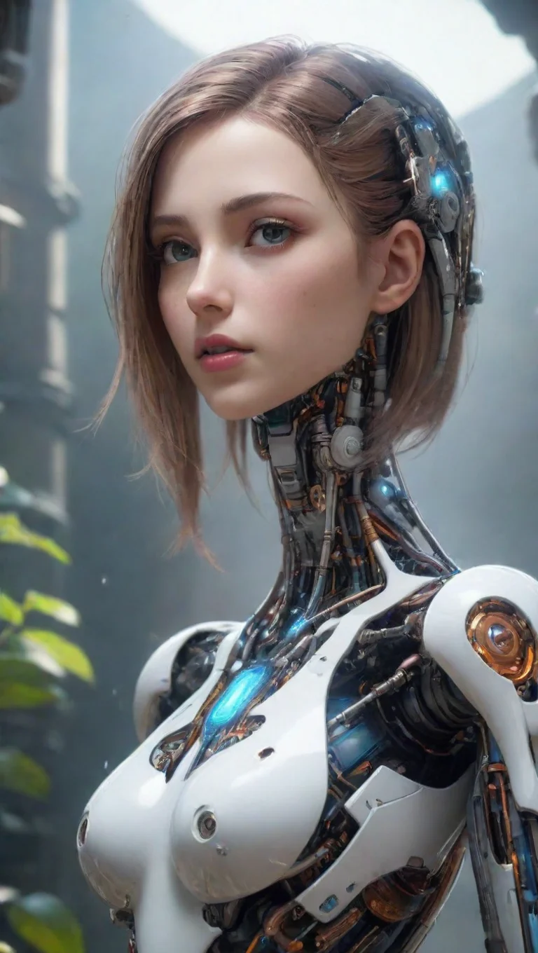 aiartstation art kindhearted ai after singularity where ai comes to life hd artstations stunning utopian  confident engaging wow 3 tall
