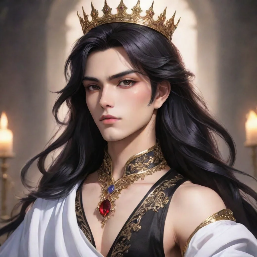 aiartstation art king handsome fantasy evil feminine anime beauty grace confident engaging wow 3