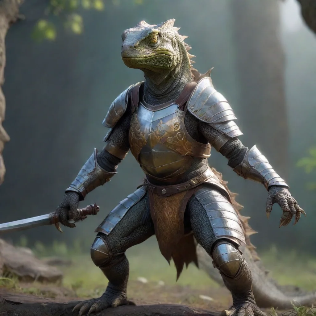 artstation art knight cinematic bipedal lizard in armor confident engaging wow artstation art 3 confident engaging wow 3