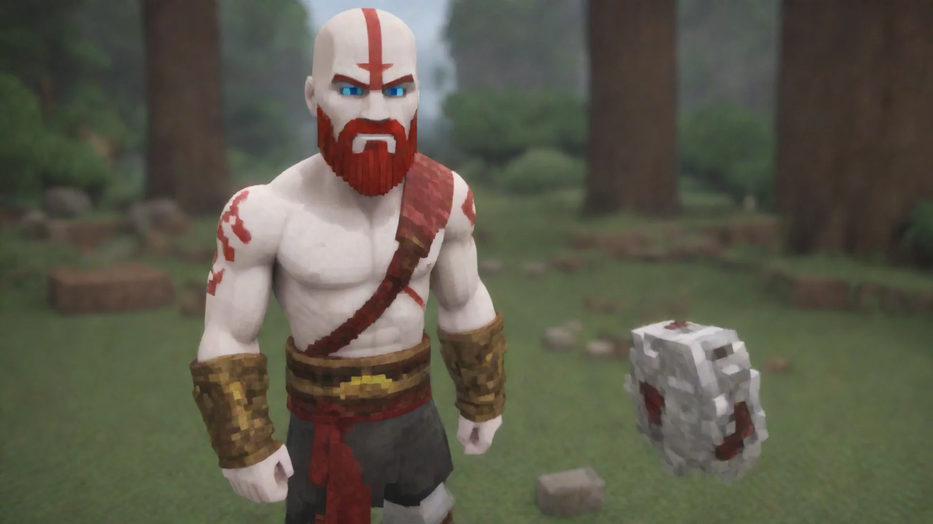 aiartstation art kratos minecraft confident engaging wow 3 hdwidescreen