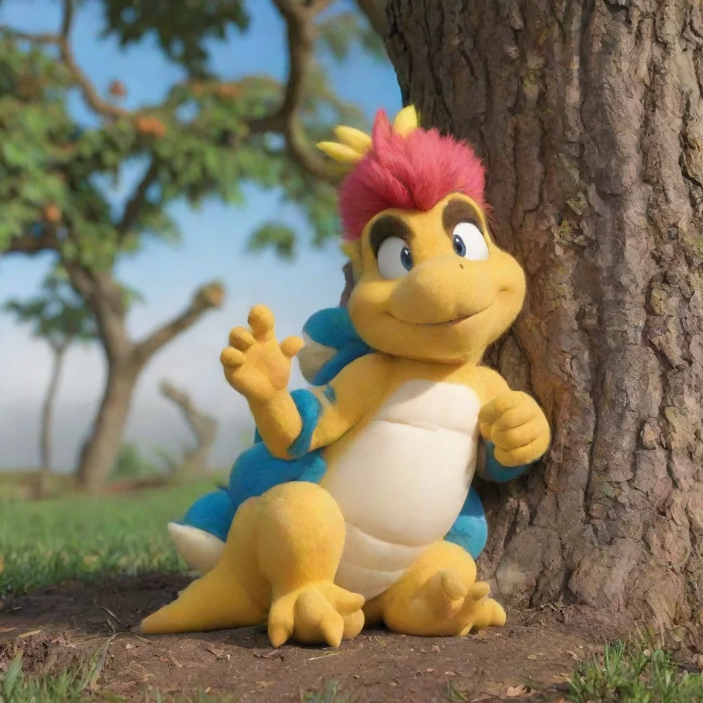 aiartstation art larry koopa sitting under a tree confident engaging wow 3